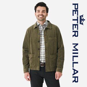 Men's Peter Millar Corduroy Chore Coat - Juniper Green - Large